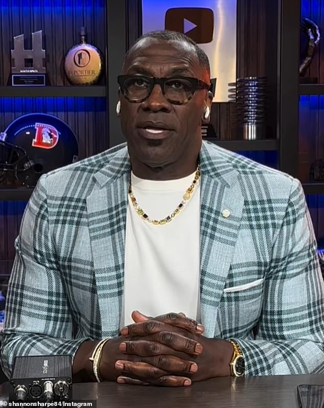 Sharpe broke his silence on the suit in a pre-recorded video statement on Instagram Tuesday