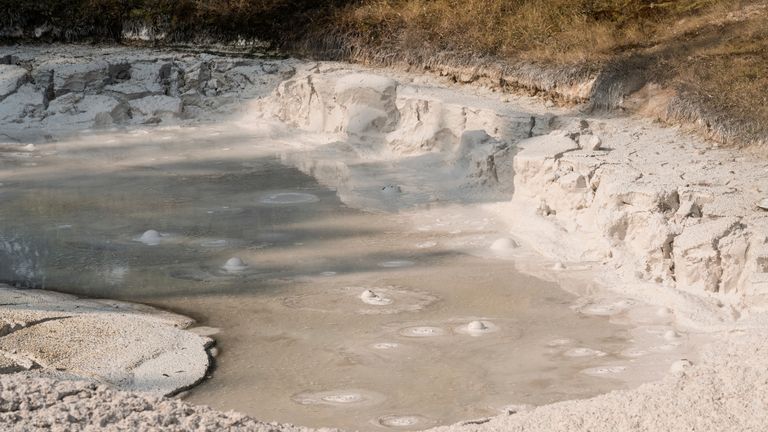 Bubbling, steaming mud in the Artists Paintpots in Yellowstone National Park in Wyoming, USA. File pic: AP