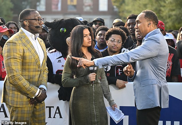 Stephen A. Smith (right) subtly distanced himself from Sharpe earlier in the week