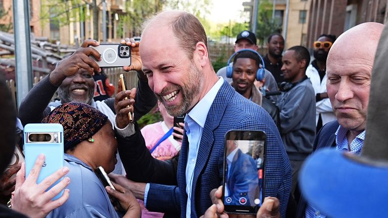 The Prince of Wales poses for pictures following a visit to the Mentivity community centre and youth hub in Southwark, south London, which helps young people by ensuring they have access to high-quality youth services and safe spaces. The organisation, founded in 2016, engages over 400 local young people weekly through mentoring programmes, school outreach and youth clubs. Picture date: Thursday April 24, 2025.