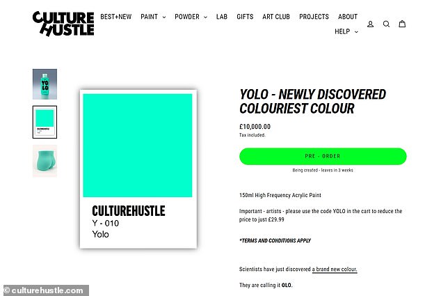 The 150ml bottle of paint is retailing for a whopping £10,000 - or £29.99 if you state at checkout that you are an artist