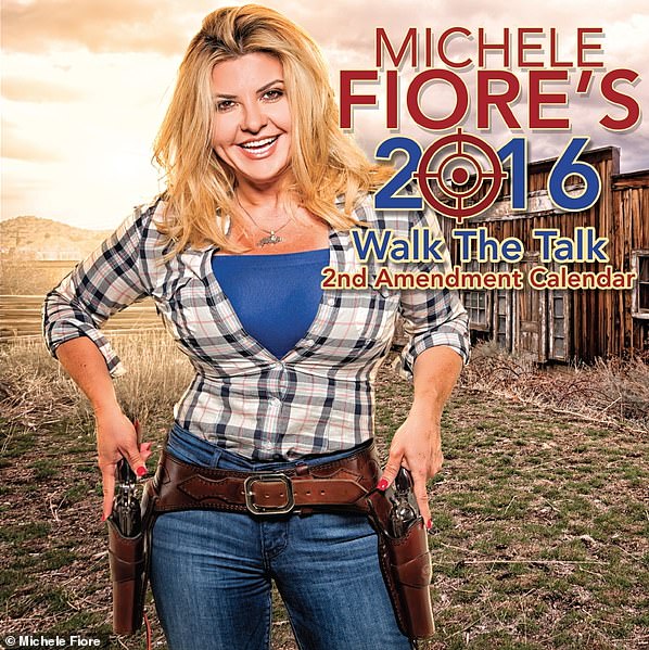 Fiore's gun advocacy even includes a pro-second amendment calendar she posed for in 2015. The calendar was dubbed 'Michele Fiore's 2016 Walk The Talk 2nd Amendment Calendar'