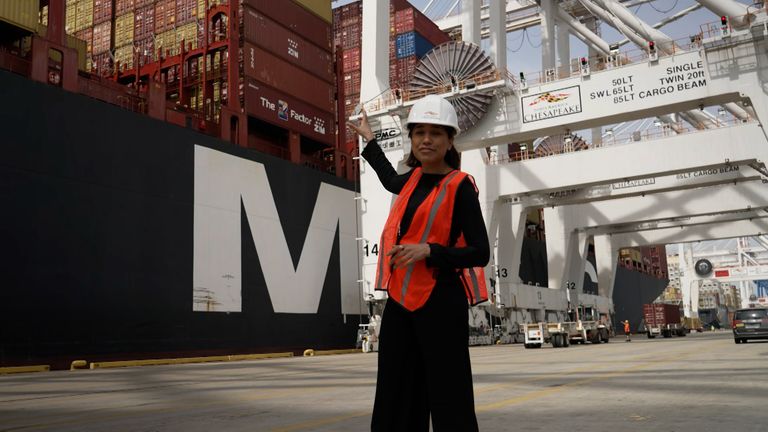 Baltimore harbour is one of the busiest ports in the US.