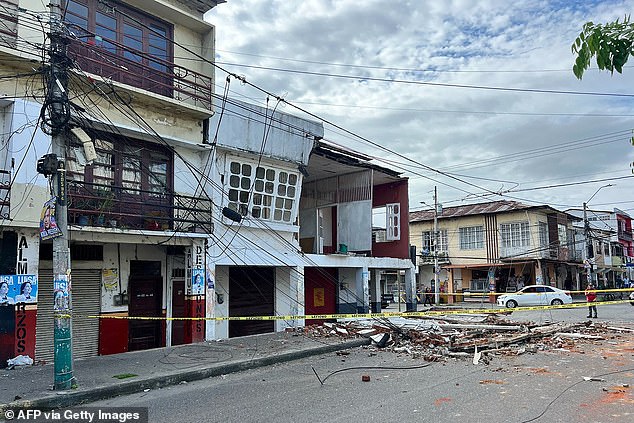 At least 135 home were damaged following Friday morning's earthquake in Esmeraldas, Ecuador