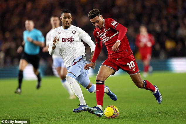 The 22-year-old showed off when then-club Middlesbrough were drawn against Villa in last year's FA Cup
