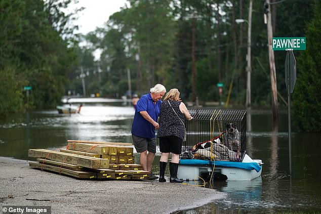 The Virginia Tech study estimates that up to 225,000 people risk of death, displacement or economic hardship near the Gulf (pictured) as up to 109,000 homes face rising ocean waters, and thus closer proximity to chaotic weather, like increasing hurricanes, from rising world temperatures