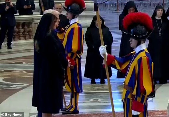 Trump paying respects at Pope Funeral