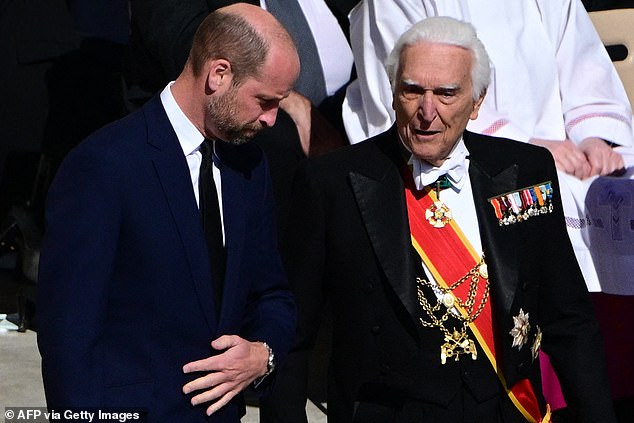 Prince William also drew criticism for wearing a dark navy suit to the funeral, although he met the funeral regulations with a black tie