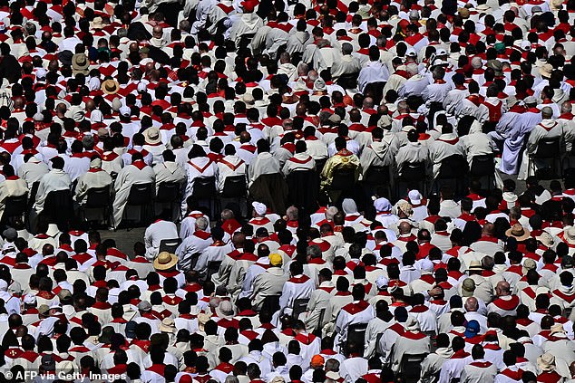 Members of the clergy attend Pope Francis' funeral ceremony