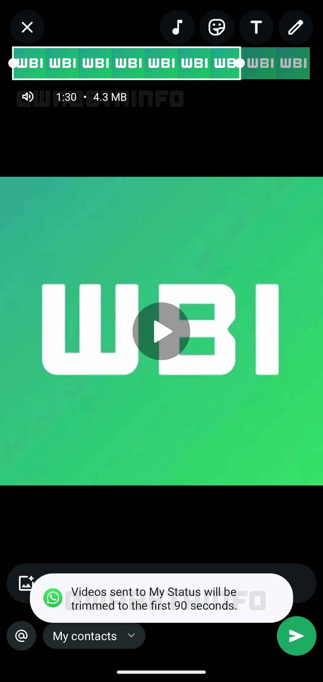 The screenshot shows display of WhatsApps new feature. — WABetaInfo