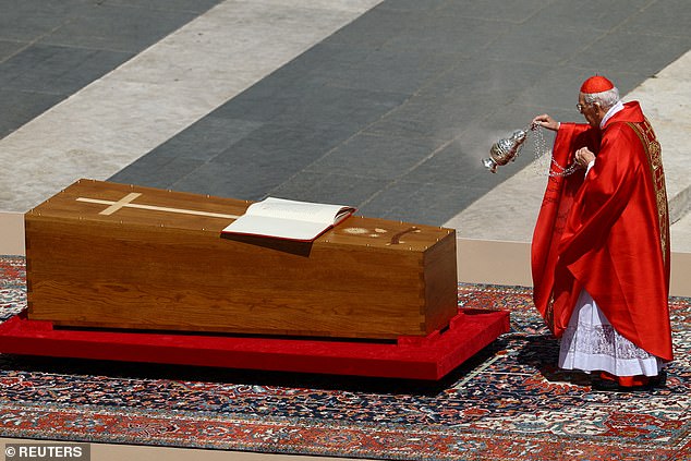 During the funeral, Cardinal Giovanni Battista Re - who led the service - paid tribute to Pope Francis' campaigns for peace