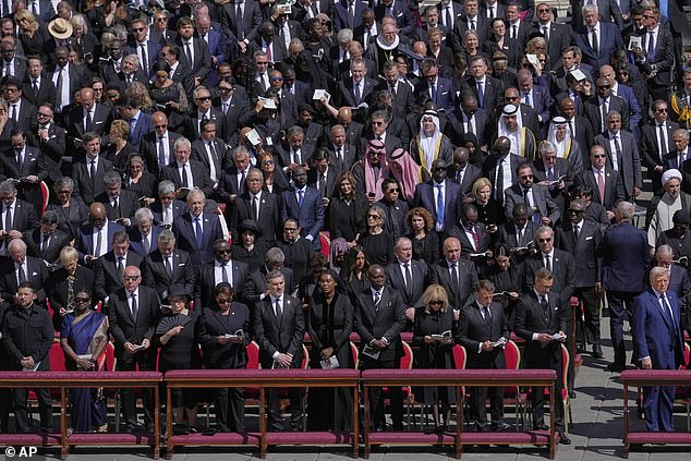 Hundreds of world leaders, members of global monarchies and other senior officials attended the service in Rome today