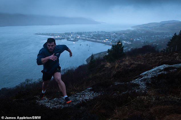 Ross says that he is training to become 'a chubby migrating whale' and eats over ten thousand calories every day to build up a layer of insulating fat
