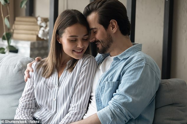 Researchers found that couples who were intimate weekly were just as content as those having sex several times a week – and much more satisfied with their relationships than those who have sex once a fortnight or less (stock image)