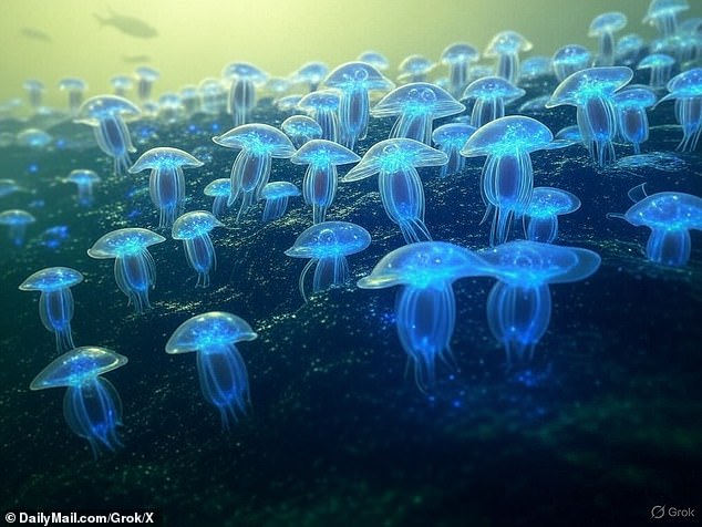 Grok added that these lifeforms would likely be bioluminescent, meaning they would glow under water like some animals on Earth