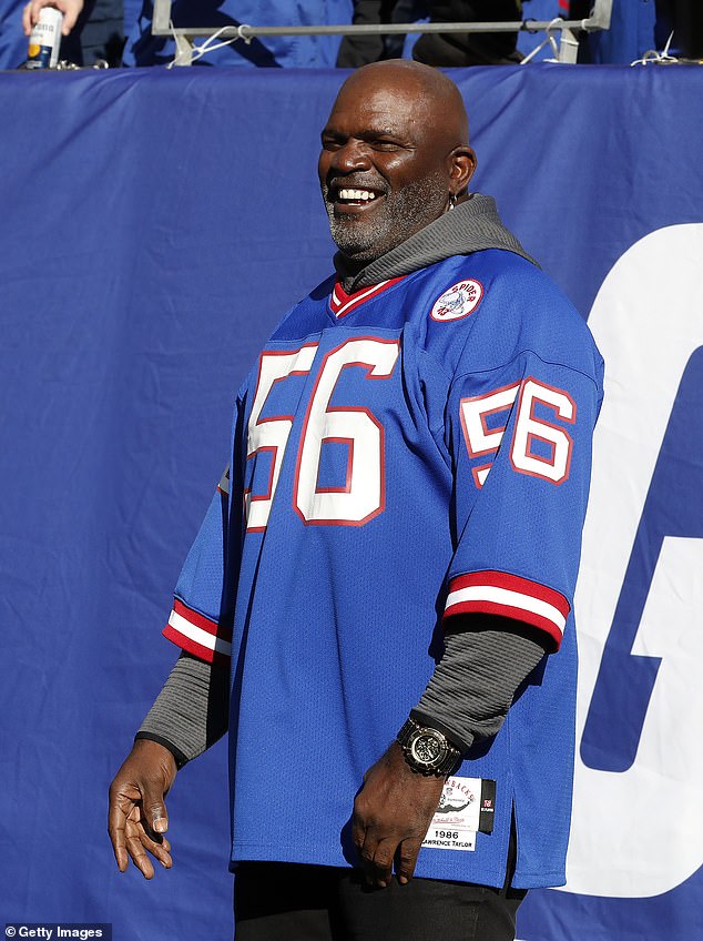 Lawrence Taylor attends a game between the Giants and the Indianapolis Colts in 2023