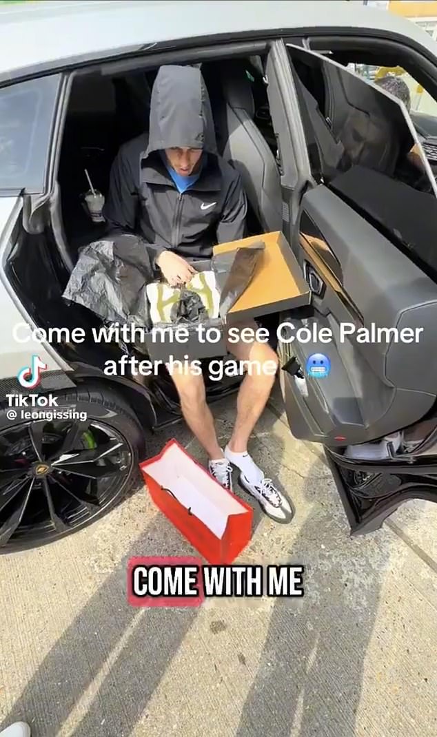 Palmer darted away from Stamford Bridge to collect a pair of Prada shoes that had been hand delivered to the area