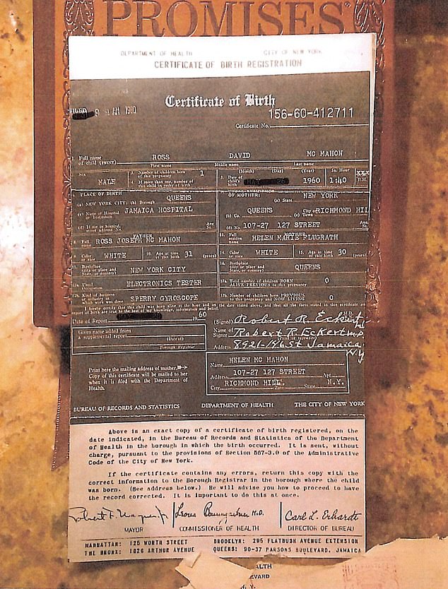 Ross McMahon's birth certificate was just one digit away from Kevin's
