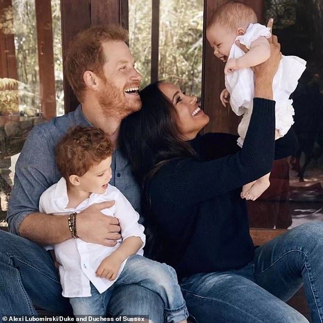 The Duke and Duchess of Sussex with their two children, Prince Archie and Princess Lilibet