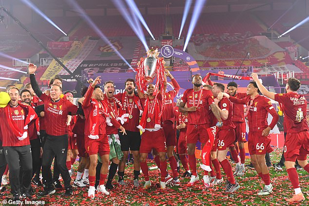 They had to celebrate in an empty Anfield in 2020 but it is much better this time around