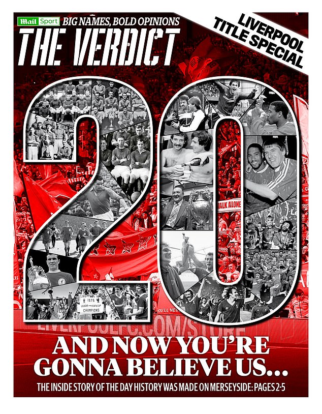 Read all of Mail Sport's excellent coverage of Liverpool's 20th league title in The Verdict, Mail+ and online