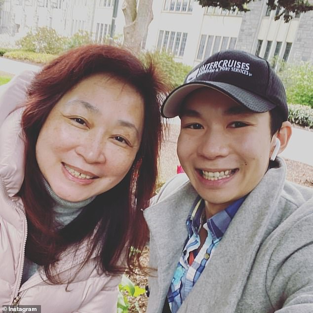 Alexander is pictured with his mother, who tried to take her own life following his murder