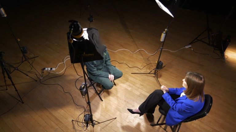 Amelia (not her real name) talking to Sky News reporter Rachael Venables
