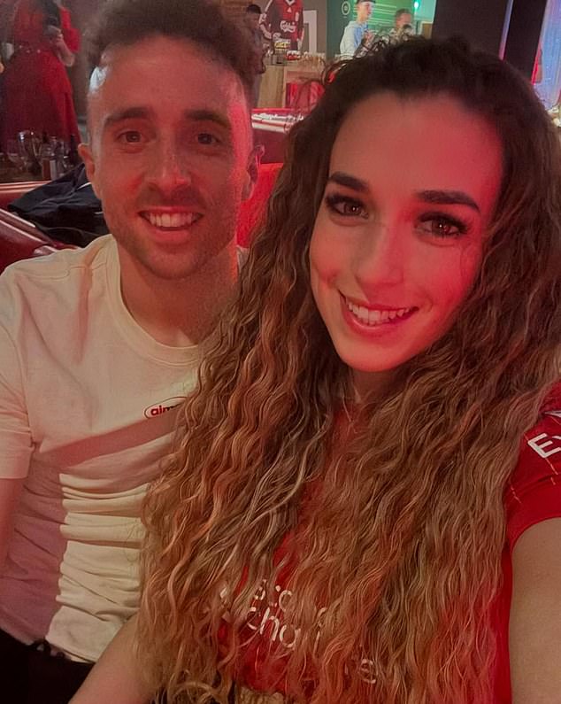 Reds forward Diogo Jota was joined by his wife Rute Cardosa at the event on Sunday night
