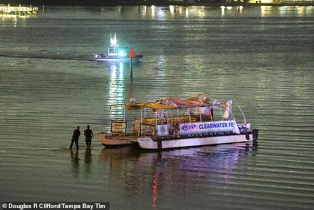 First responders were able to stand on the sandbank as they offered assistance and rescued the passengers