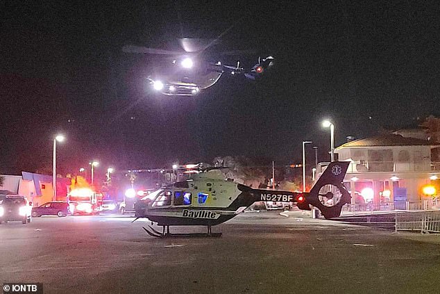 Medical helicopters are on the scene trying to get critical patients to hospital