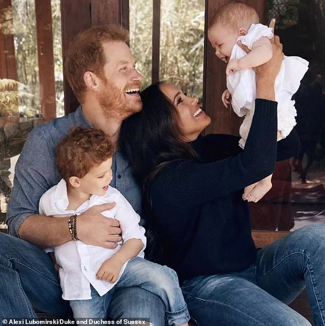 The Duke and Duchess of Sussex with their two children, Prince Archie and Princess Lilibet