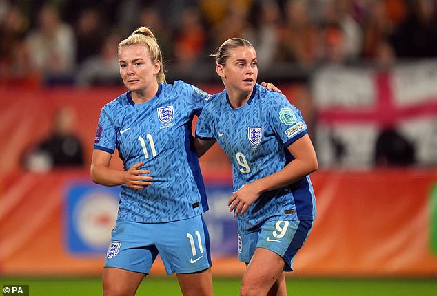 England stars Lauren Hemp (left) and Alessia Russo (right) are among the players that have shown support for Wright's social media response to Aluko