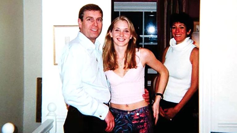 Prince Andrew and Virginia Roberts in 2001. Pic: Shutterstock 

Prince Andrew, Virginia Roberts, aged 17, and Ghislaine Maxwell at Ghislaine Maxwell's townhouse in London, Britain on March 13 2001

2001