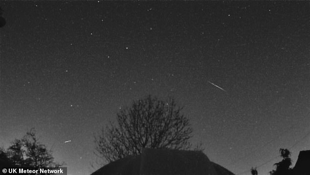 With the Lyrids you'll be looking for a little flurry of short-lived streaks of light. Pictured, the Lyrids over Tissington, Derbyshire, April 2021