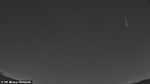 The Lyrid Meteor Shower is active through most of April, but will officially reach its peak on Tuesday morning. Pictured over Tackley, Oxfordshire in April 2021