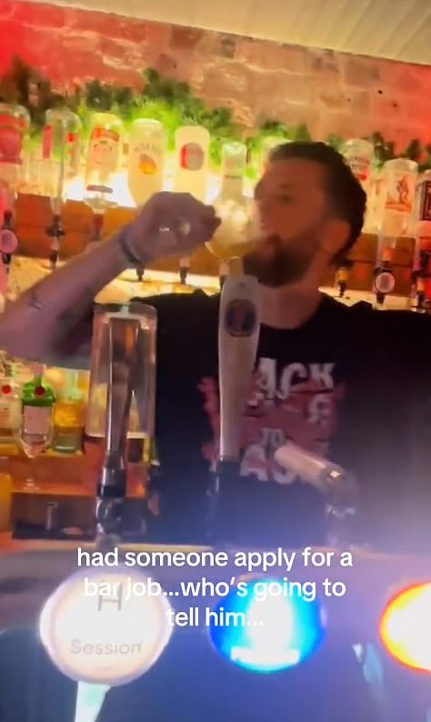 Palmer was filmed downing pints, performing bar tricks and opening bottles with his teeth