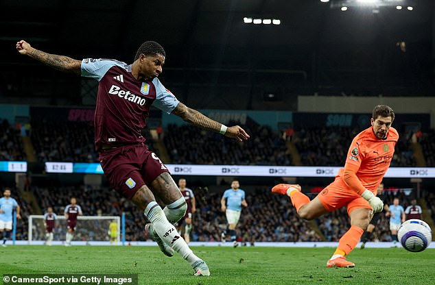 The forward picked up the injury during the first half of Villa's 2-1 defeat to Manchester City