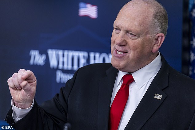 Border Czar' Tom Homan delivers remarks during a press briefing with White House Press Secretary Karoline Leavitt