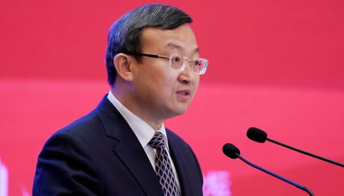 Chinas Commerce Vice Minister Wang Shouwen speaks at the annual session of China Development Forum (CDF) 2018 at the Diaoyutai State Guesthouse in Beijing, China March 25, 2018. — Reuters