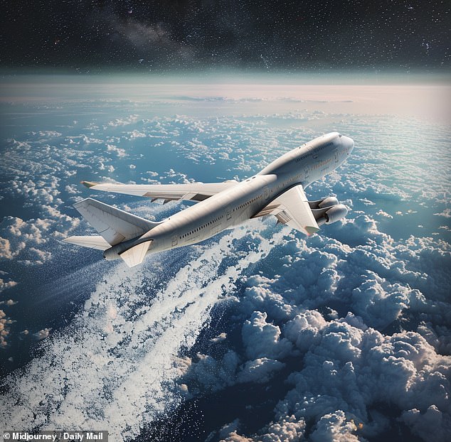 Scientists simulated what would happen if planes injected 12million tons of sulphur dioxide a year at altitudes of eight miles (13km) during spring and summer could cool the climate by 0.6°C (1.08°F) (AI-generated image)