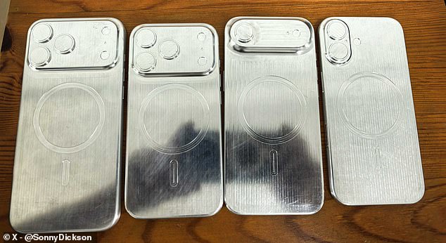 Earlier this month, photos of the dummy iPhone 17 models were posted to X (Twitter) by veteran Apple leaker and blogger Sonny Dickson. From left to right, iPhone 17 Pro Max, iPhone 17 Pro, iPhone 17 Air and the basic iPhone 17 option