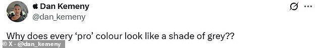 On X, formerly Twitter, the new possible colour has divided Apple fans, with some complaining that it looks 'grey'