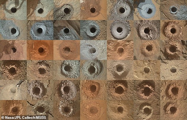 NASA's Curiosity rover has collected 42 powderised rock samples with the drill on the end of its robotic arm