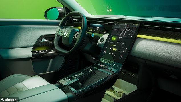 Citroen's used recycled materials throughout and even vine roots in the doors to reduce plastics use. There's also a new huge 'Cascade' touchscreen, a 10-inch drivers display and Head's Up