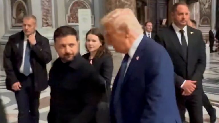 Trump and Zelenskyy at Pope's funeral