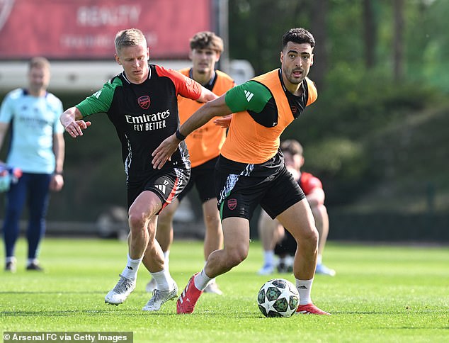 Mikel Merino (right) has chipped in with some important goals for the Gunners this season