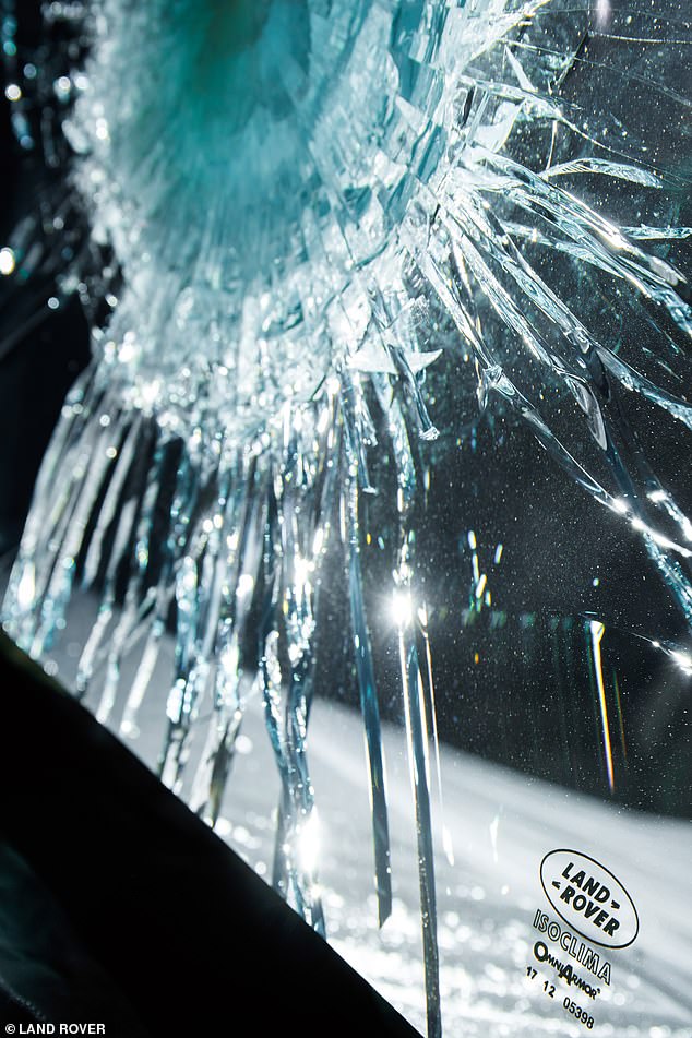 The Land Rover has over a tonne of armour plating coating the body and bulletproof glass