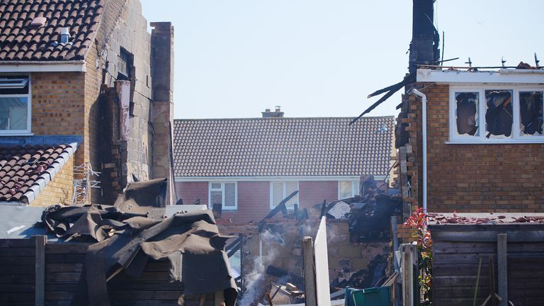 The scene on Lancaster Road in Yate near Bristol, where a property has been damaged following an explosion. Picture date: Tuesday April 29, 2025. PA Photo. See PA story POLICE Yate. Photo credit should read: Ben Birchall/PA Wire