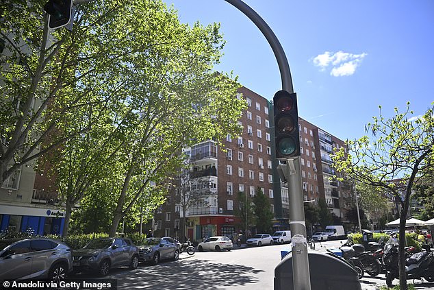 Transport infrastructure like traffic lights are a likely target for a nation-state cyber attack. Pictured: Traffic systems without power in Madrid on April 28