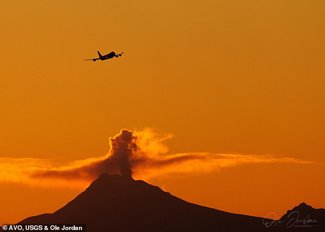 Scientists are closely monitoring Mount Spurr as it continues to show signs of unrest. Pictured is the volcano on March 26, emitting steam